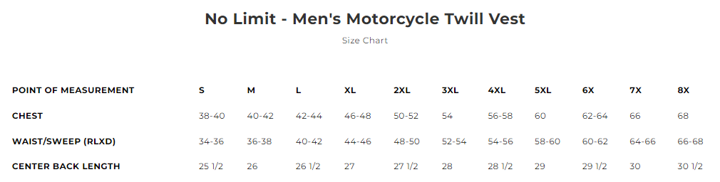 First MFG Co. Men's Motorcycle Twill Vest