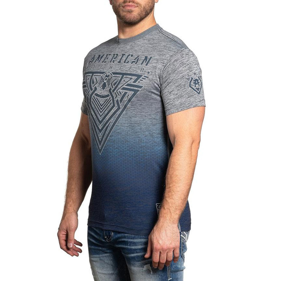 Affliction Men's American Fighter Delivew Neo Tetris Short Sleeve Shirt