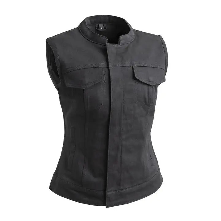 First MFG Co. Women's Lexy Motorcycle Twill Vest Women's Vests Boutique of Leathers/Open Road