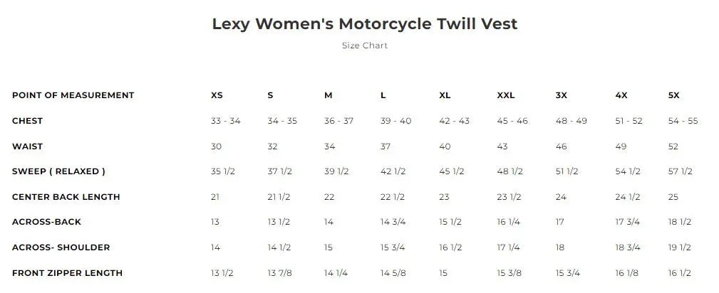 First MFG Co. Women's Lexy Motorcycle Twill Vest Women's Vests Boutique of Leathers/Open Road