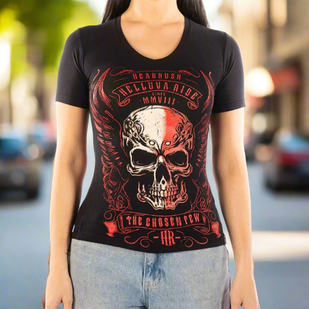 Folie Vintage V Neck T shirt Boutique of Leathers Open Road