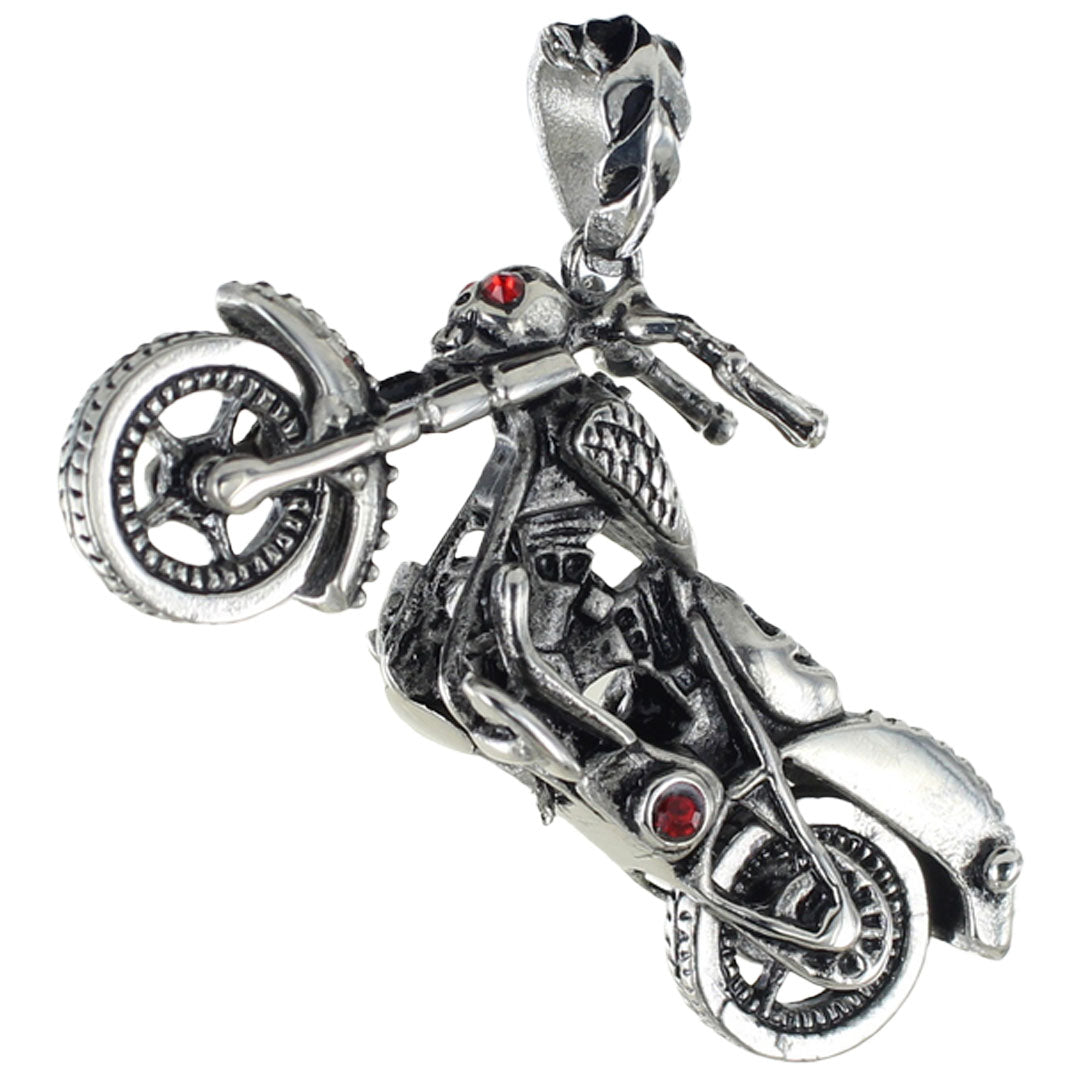 GoSteel Men's Ghost Rider Racing Moto Bike Pendant