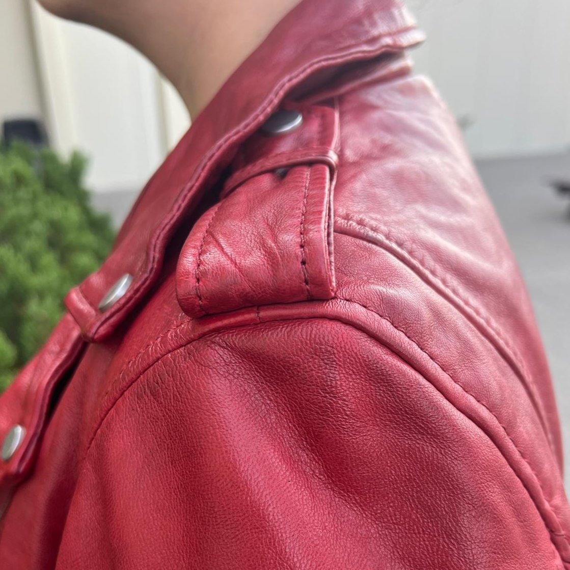 Leather Biker-Look Jacket in Sheep Leather - Boutique of Leathers/Open Road