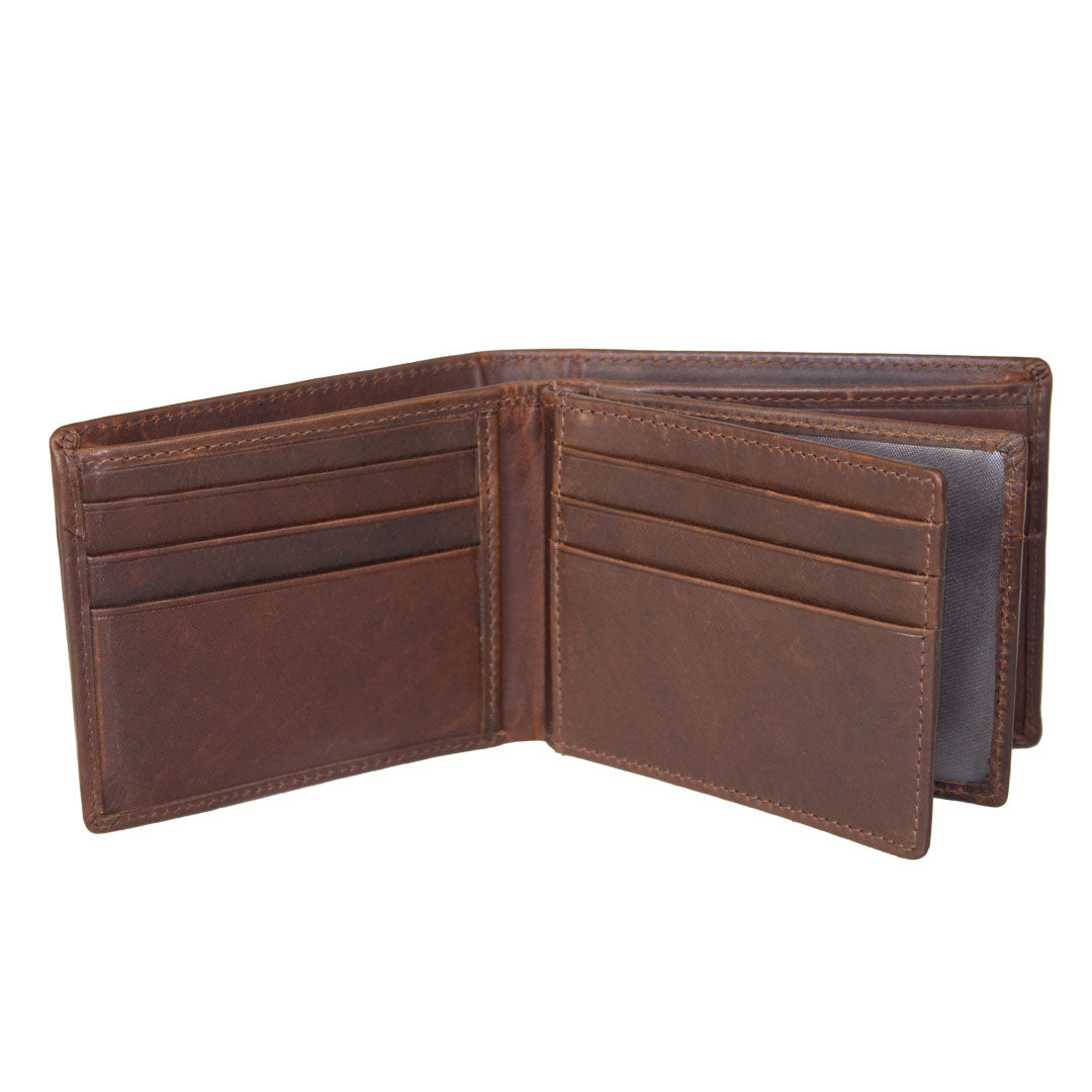 BOL Men's Vintage International Bi-Fold with Passcase Leather Wallet