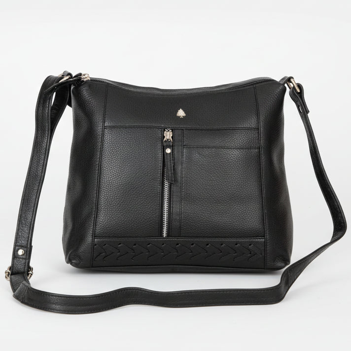 Greenwood Leather Elegant Crossbody Bag. Full-Grain Leather Shoulder Bag - Boutique of Leathers/Open Road