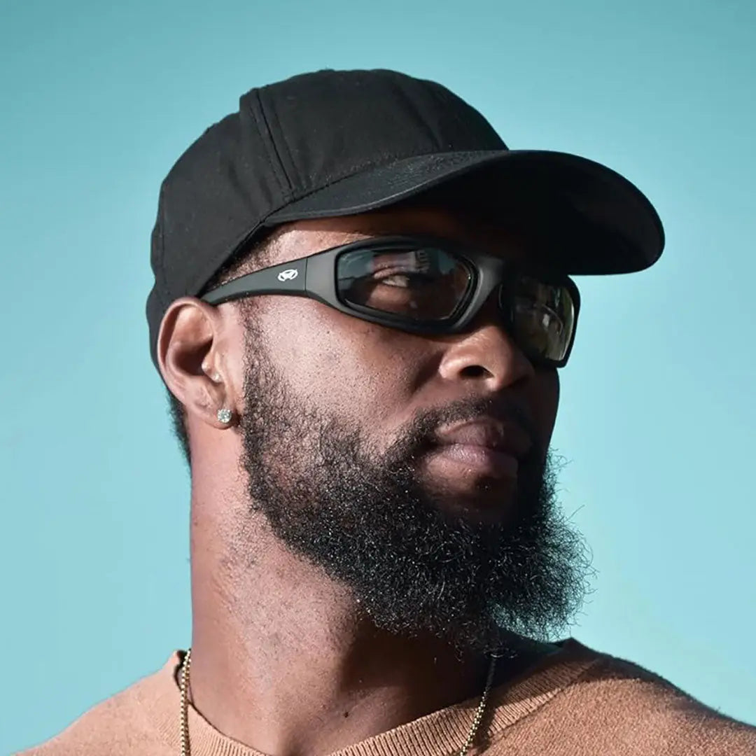 Global Vision Kickback Padded Motorcycle Sunglasses. Matte Black Soft-Touch Riding Glasses