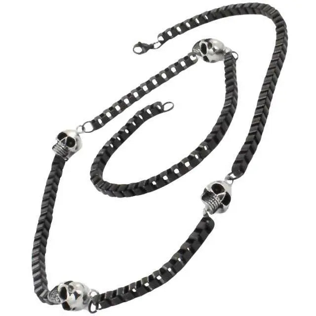 GoSteel Biker Skull Chain Necklace - Boutique of Leathers/Open Road