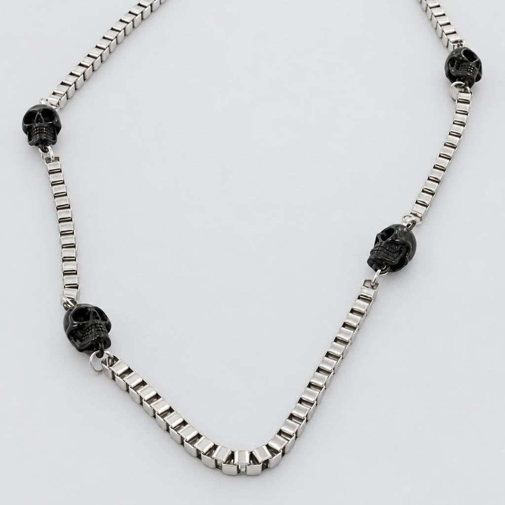 GoSteel Biker Skull Chain Necklace - Boutique of Leathers/Open Road