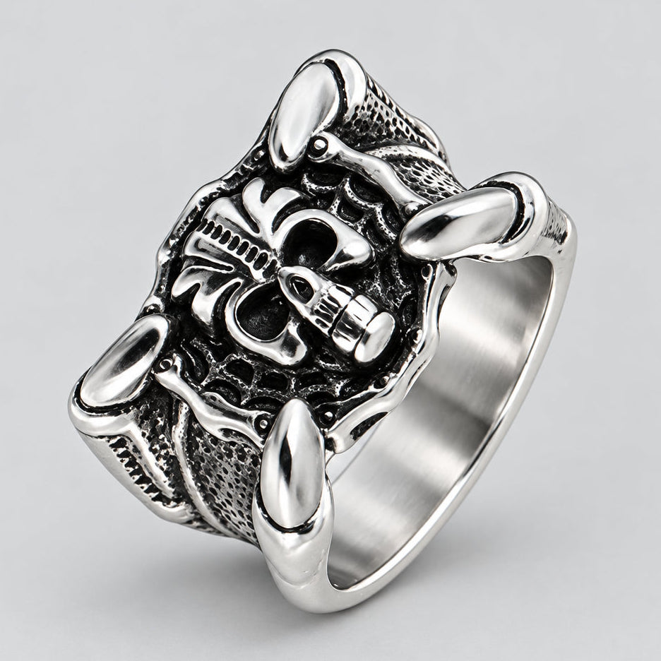 GoSteel Men's Bike Chain & Skull Ring Men's Jewelry Boutique of Leathers/Open Road