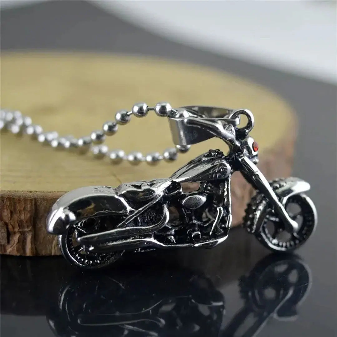 GoSteel Men's Ghost Rider Racing Moto Bike Pendant Men's Jewelry Boutique of Leathers/Open Road