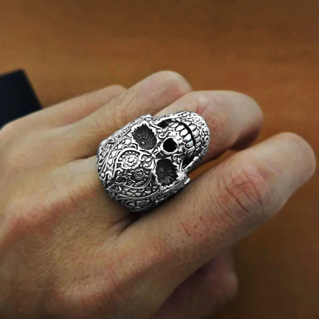 GoSteel Men's Sugar Skull Ring Men's Jewelry Boutique of Leathers/Open Road