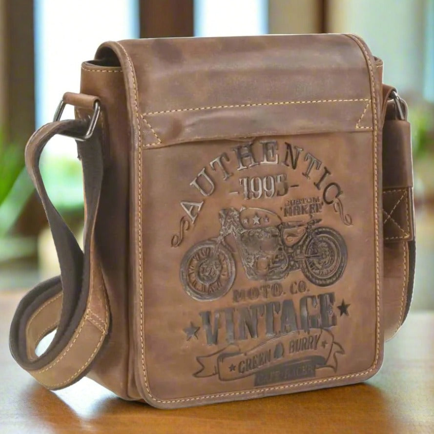 Greenburry Leathers Cafe Racer Shoulder Messenger Leather Bag Backpacks & Messenger Bags Boutique of Leathers/Open Road