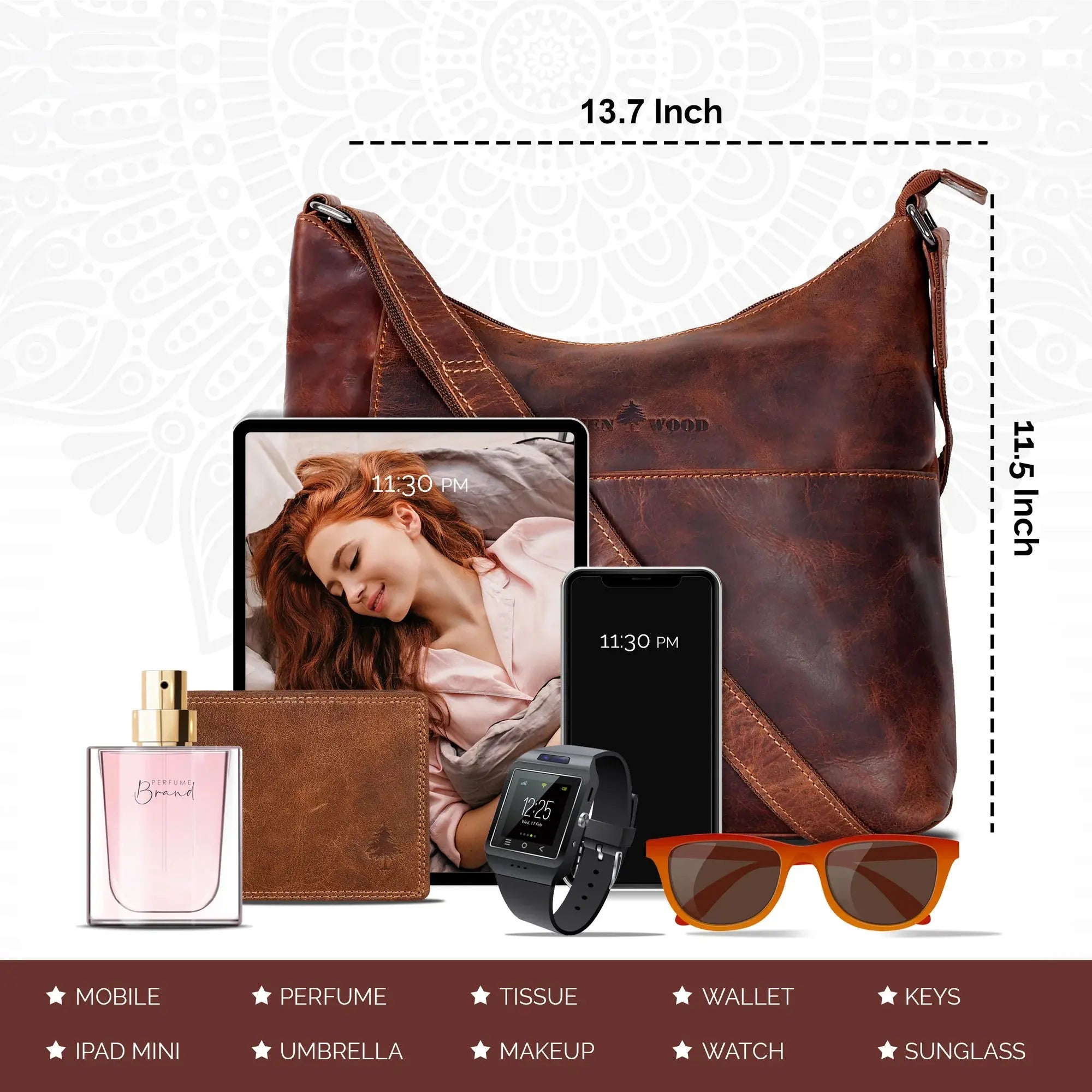 Greenwood Leather Ladies Cross Body Shoulder Bag Boutique of Leathers