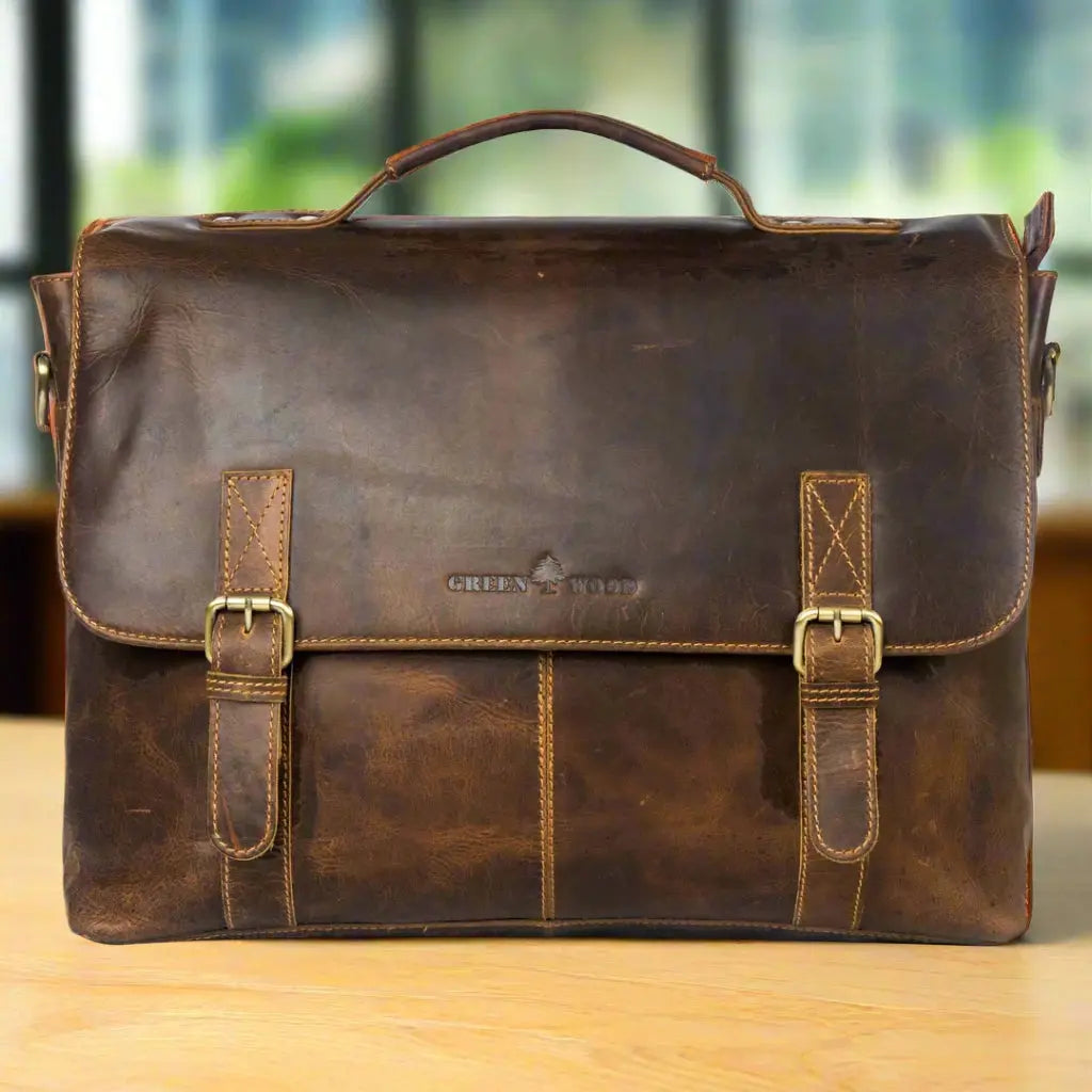 Greenwood Leather Laptop Bag Backpacks & Messenger Bags Boutique of Leathers/Open Road