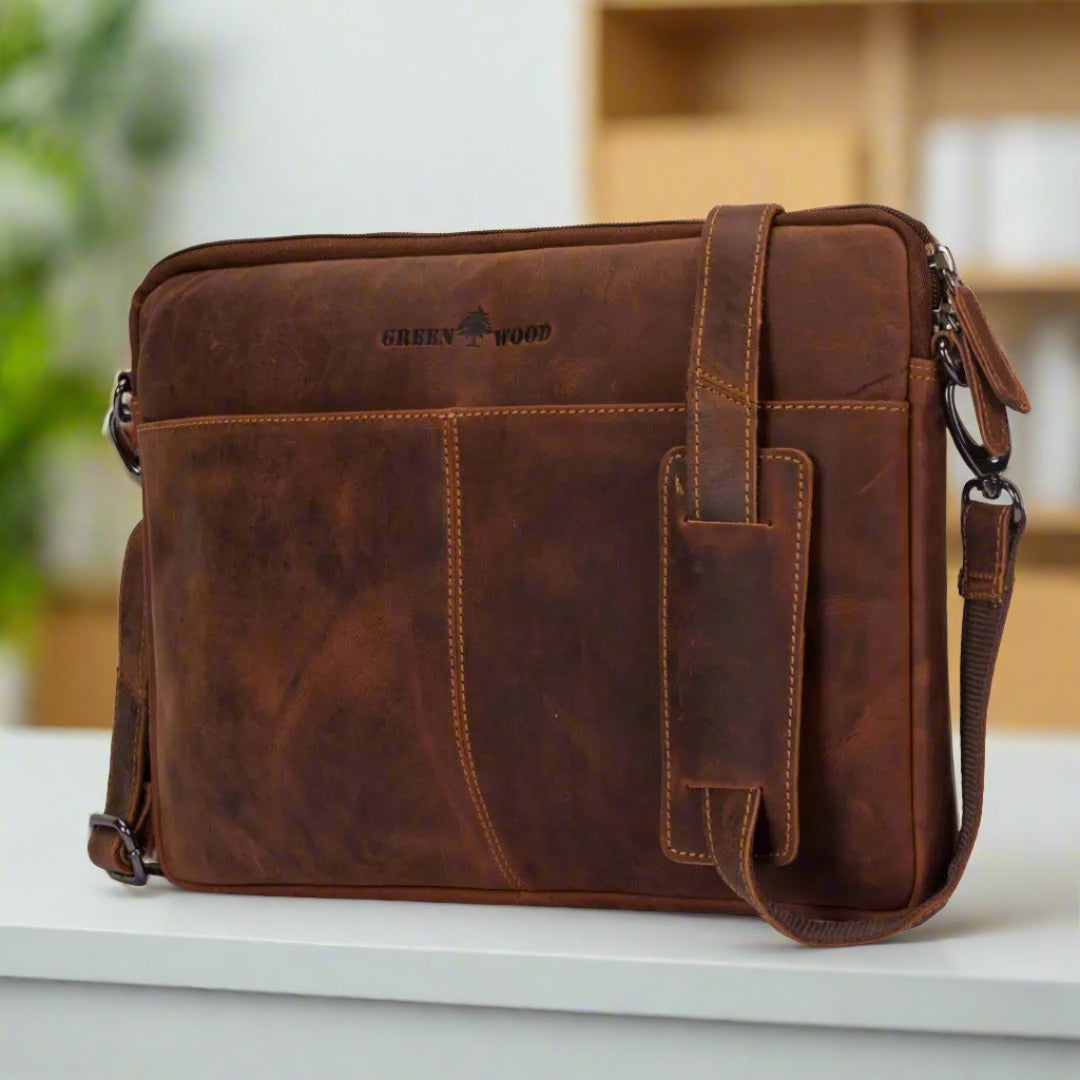 Greenwood Leather Montreal Laptop Sleeve Boutique of Leathers/Open