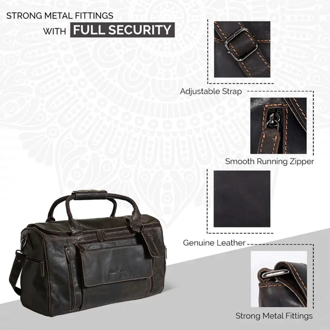 Genuine leather overnight bag best sale