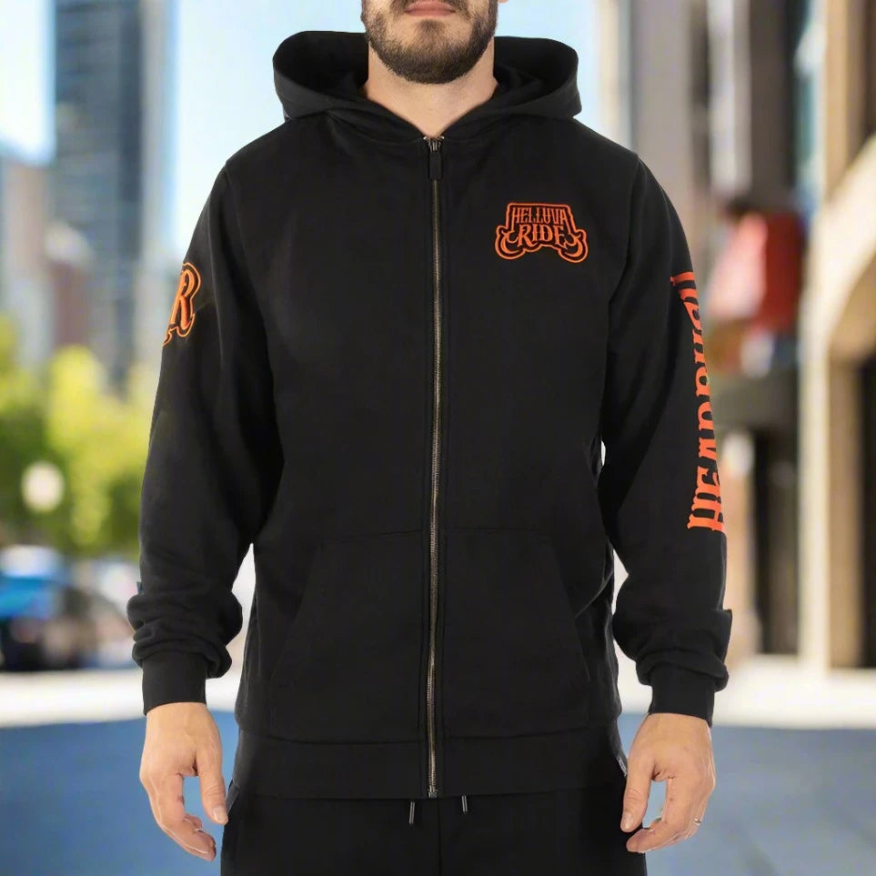 Death Ride Zip Up Hoodie - Boutique of Leathers/Open Road