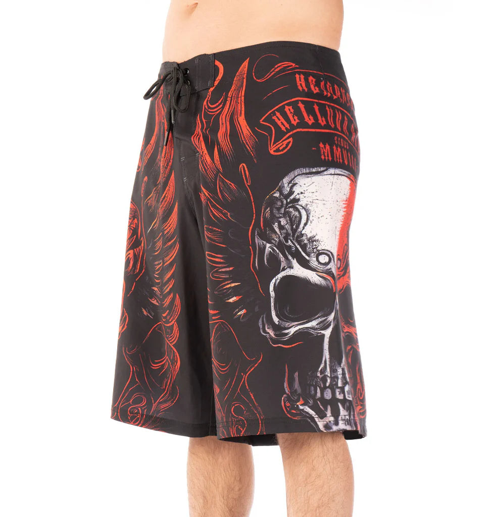 Headrush Men's Hell Wings Board Shorts - Boutique of Leathers/Open Road