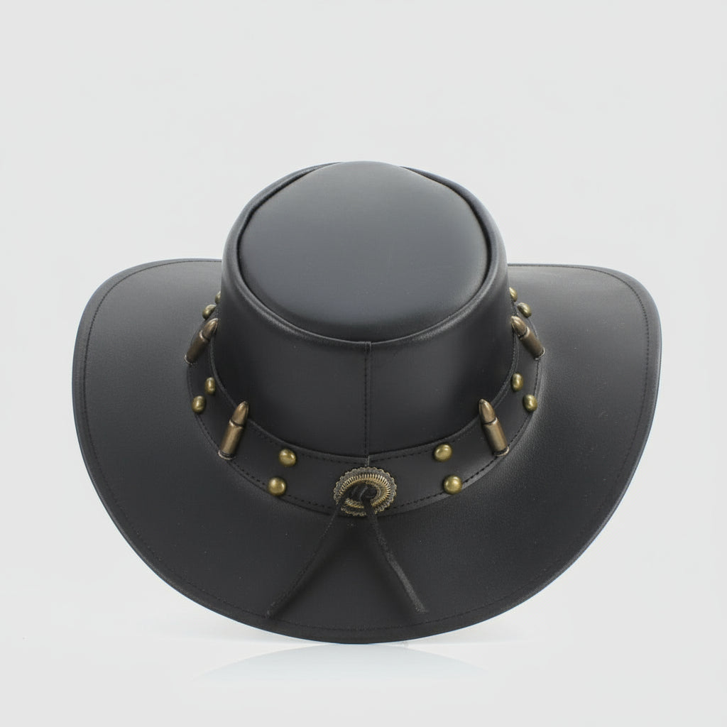 Shapeable Cowboy Hat with 12 Gauge Bullet Slice & Embellishments