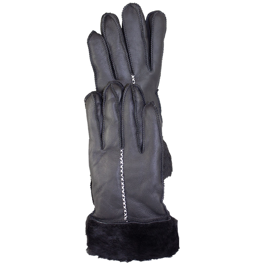 BOL Women's Black Hand Stitched Merino Sheepskin Gloves