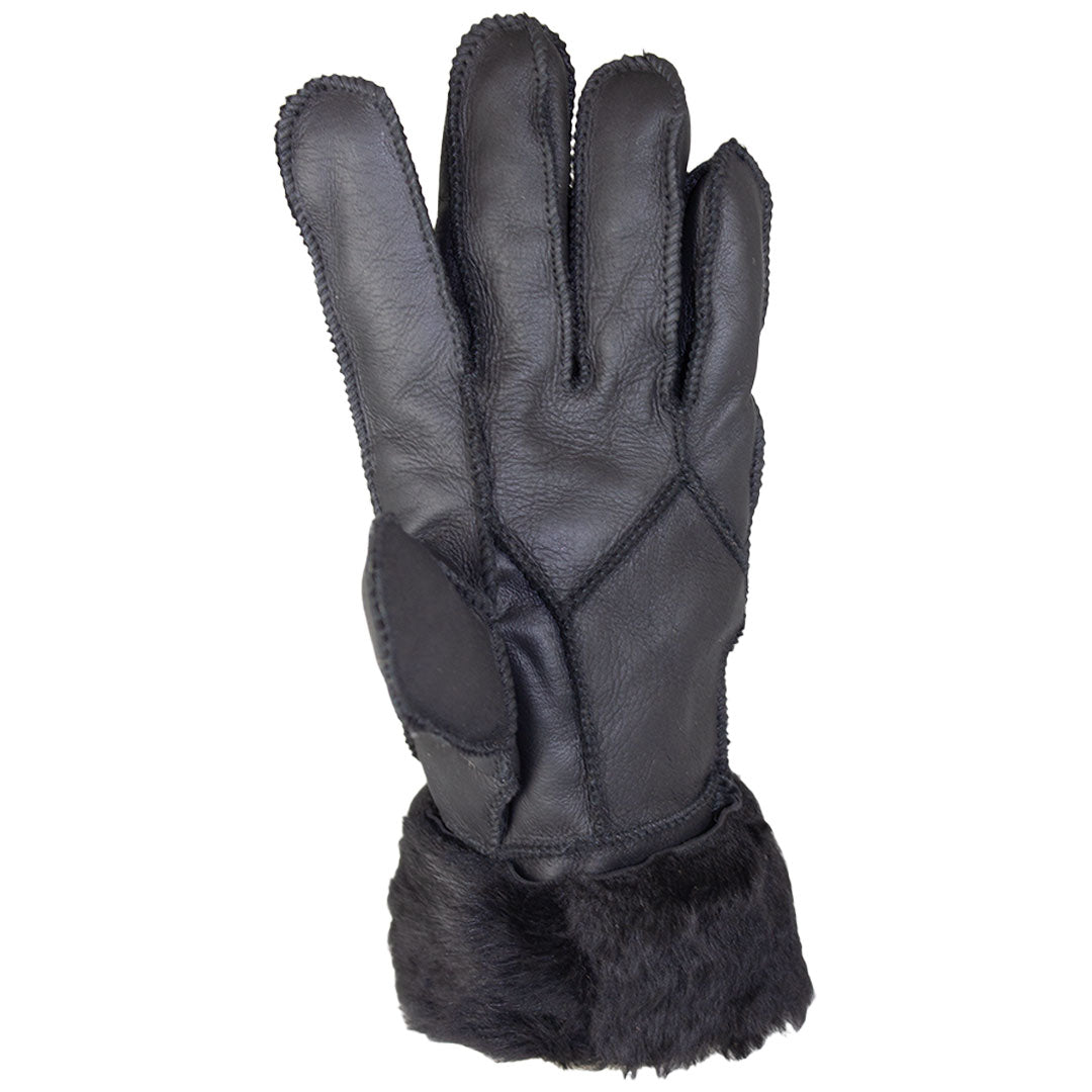 BOL Women's Black Hand Stitched Merino Sheepskin Gloves