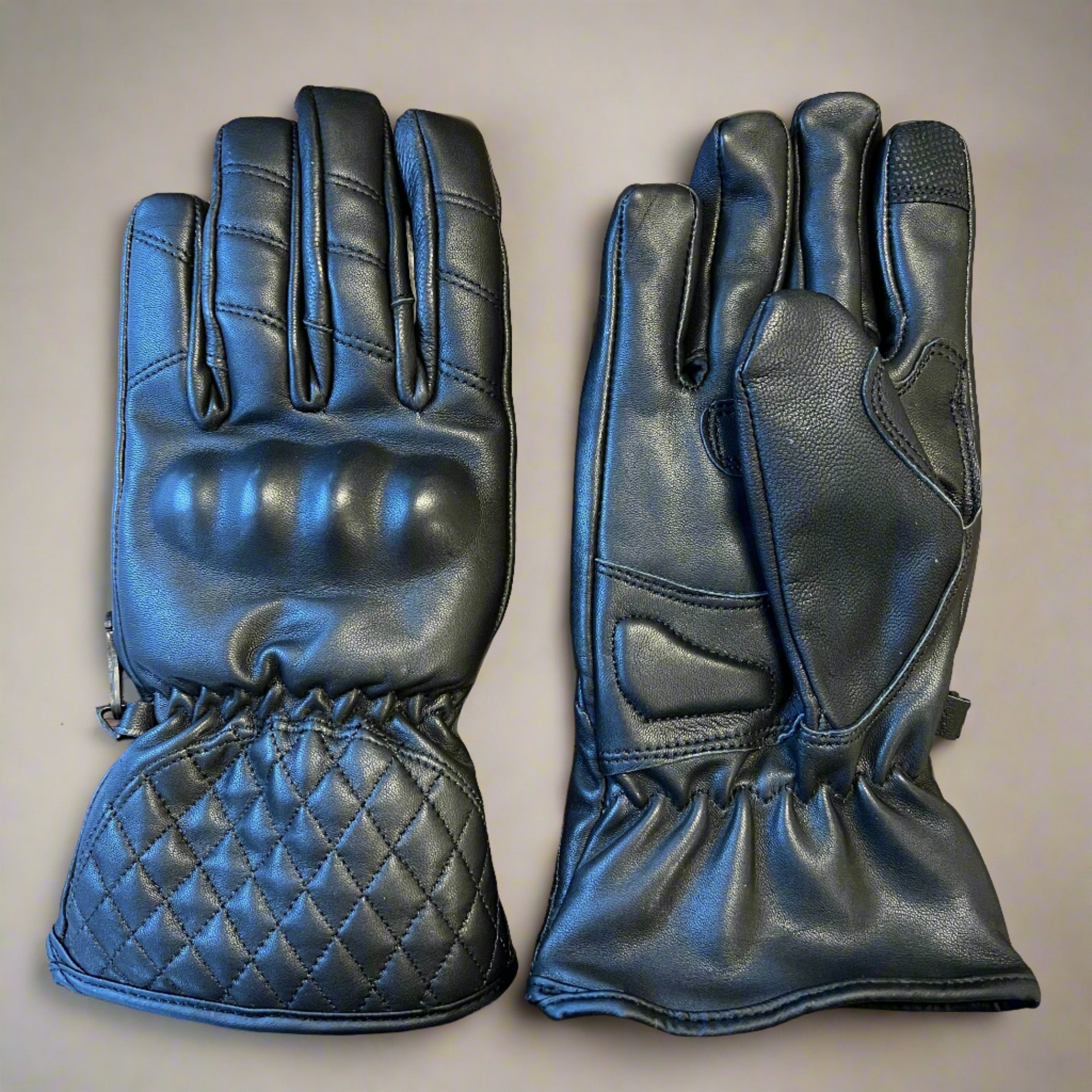 Hard Knuckle Leather Motorcycle Gloves - Boutique of Leathers/Open Road