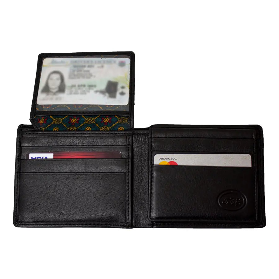 JBG International Men's Card Flip Up Bifold Leather RFID Wallet - Boutique of Leathers/Open Road