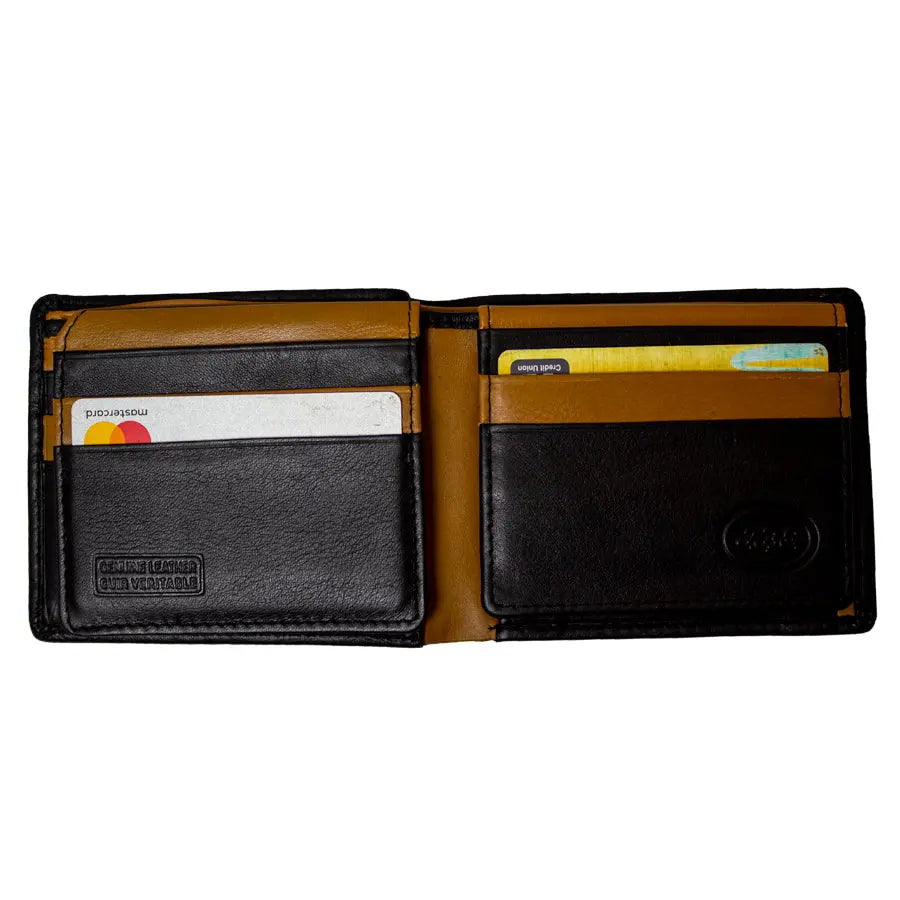 JBG International Men's Card Flip Up Bifold Leather RFID Wallet - Boutique of Leathers/Open Road