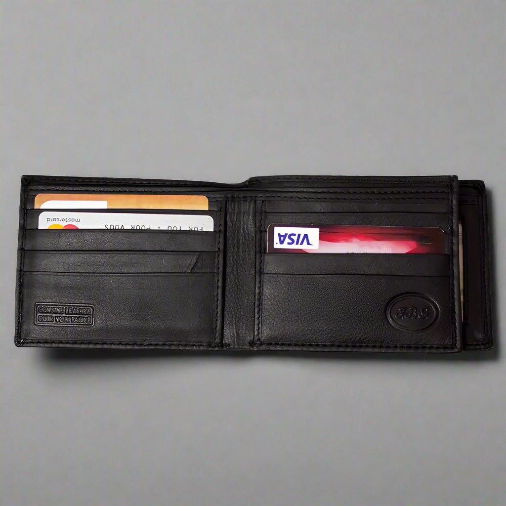 JBG International Men's Center Wing Bifold Leather RFID Wallet - Boutique of Leathers/Open Road