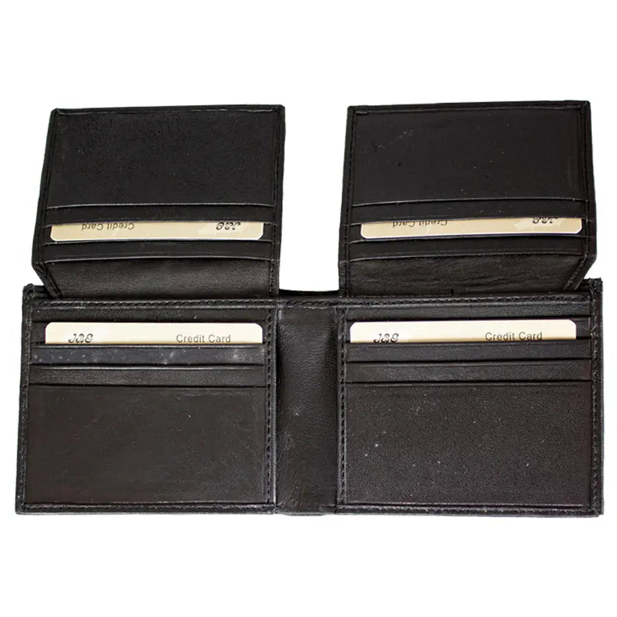 JBG International Men's Double Flip Up Bifold Leather Wallet - Boutique of Leathers/Open Road