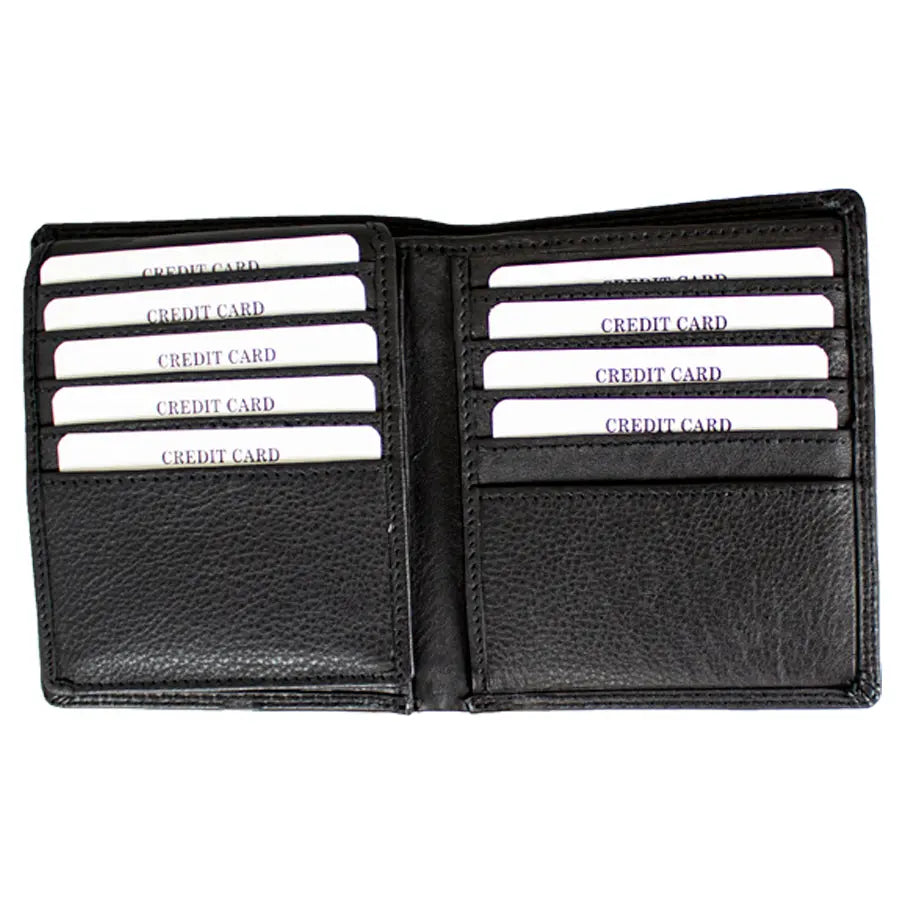 JBG International Men's Flip Up Wing Bifold Leather Wallet - Boutique of Leathers/Open Road