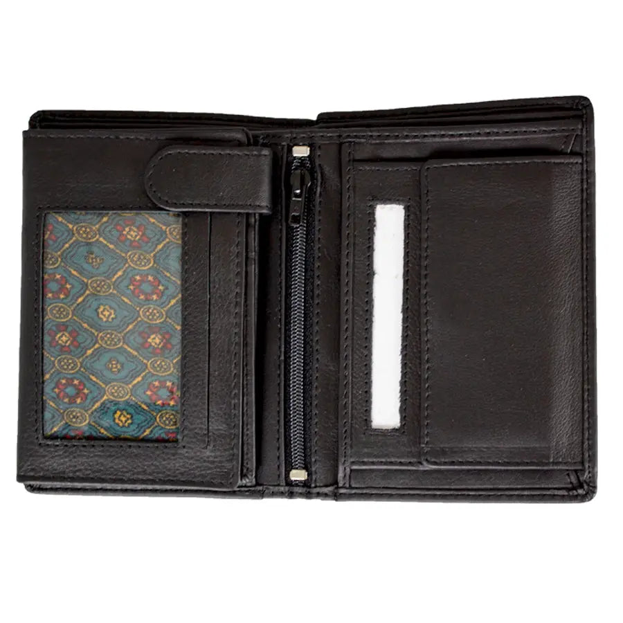 JBG International Men's Snap Close Flip Trifold Leather Wallet - Boutique of Leathers/Open Road