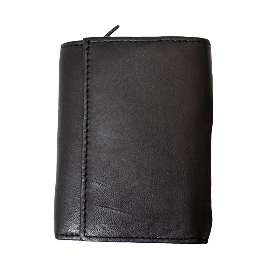 JBG International Men's Zip Coin Pocket Trifold Leather RFID Wallet - Boutique of Leathers/Open Road