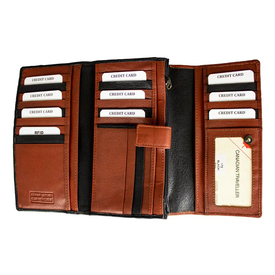 JBG International Women's Trifold RFID Leather Wallet - Boutique of Leathers/Open Road