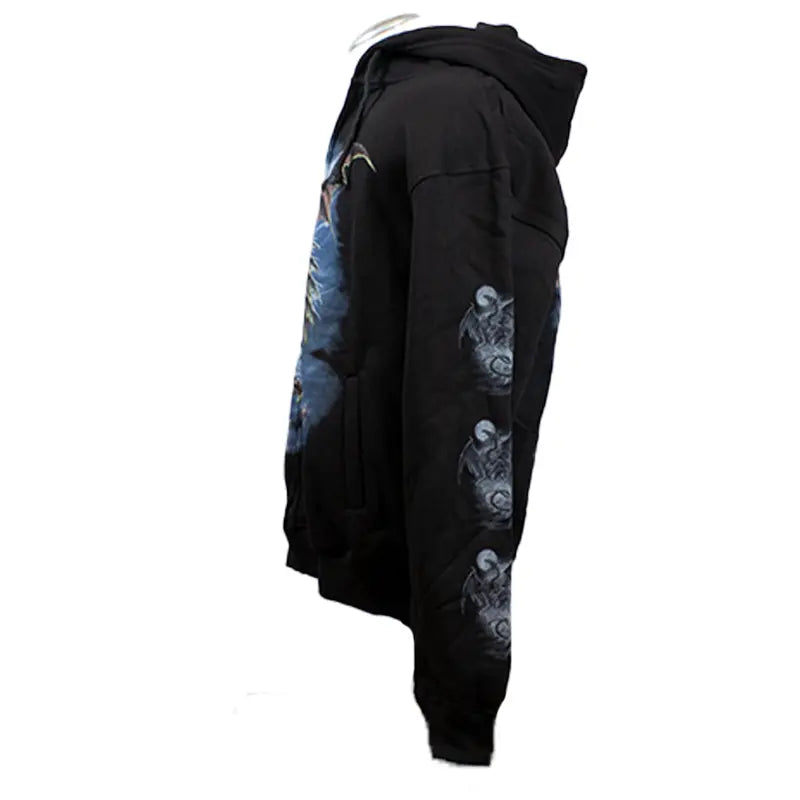 J&L Imports Men's Moon and Dragon Zip-Up Hoodie Men's Hoodies & Sweatshirts Boutique of Leathers/Open Road