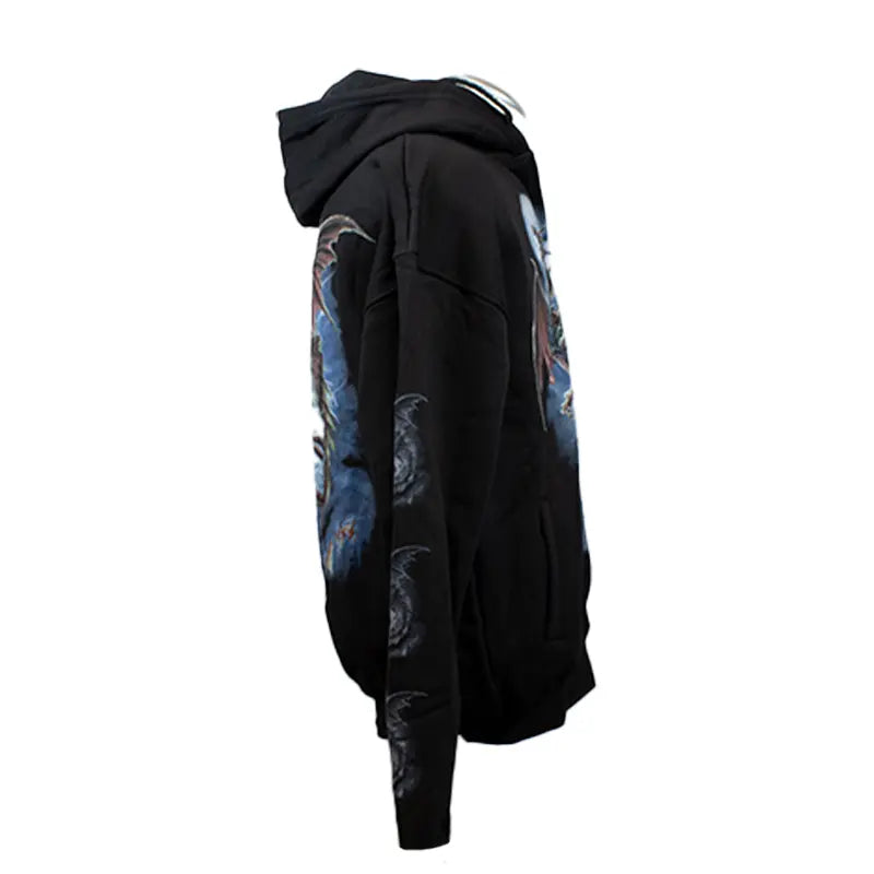 J&L Imports Men's Moon and Dragon Zip-Up Hoodie Men's Hoodies & Sweatshirts Boutique of Leathers/Open Road