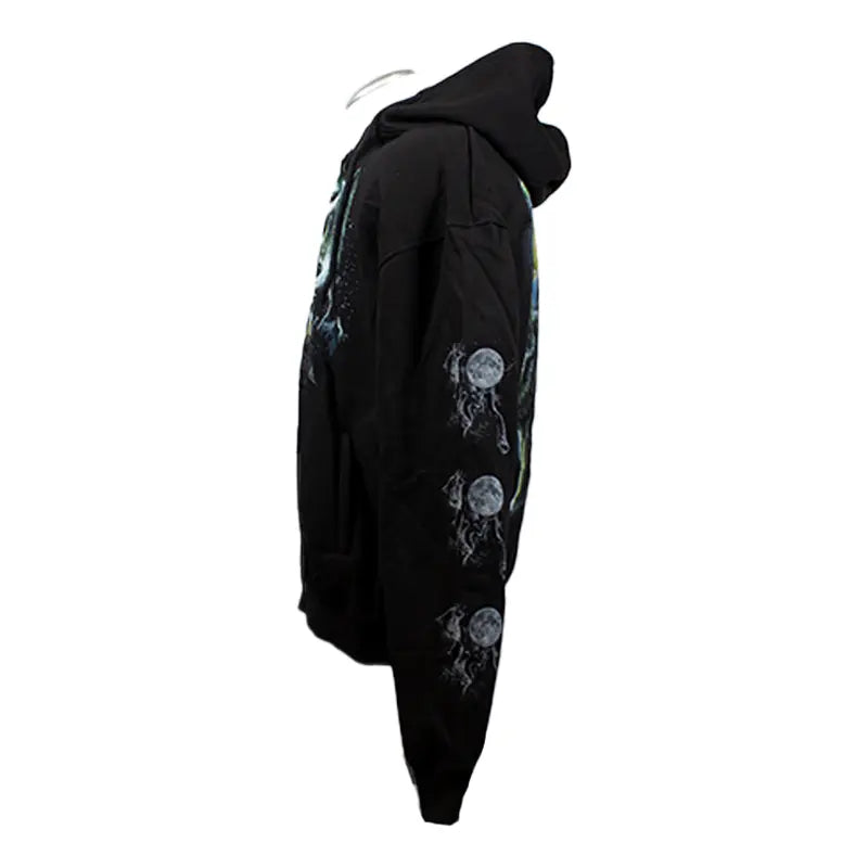 J&L Imports Men's Moon and Wolves Zip-Up Hoodie Men's Hoodies & Sweatshirts Boutique of Leathers/Open Road