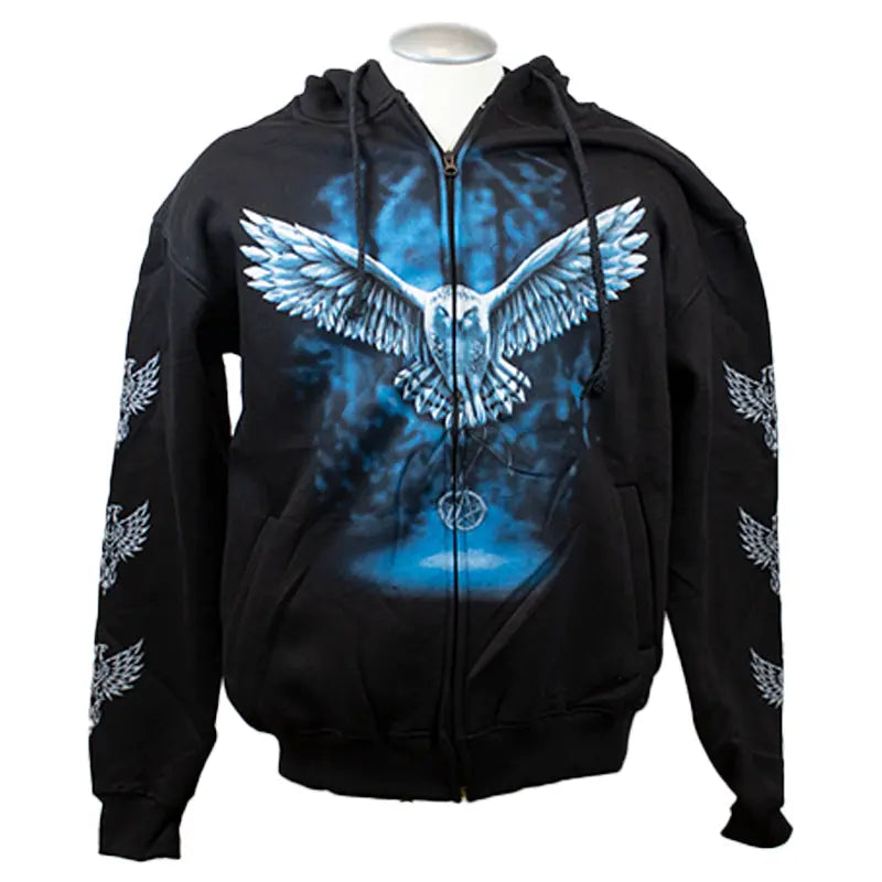 J&L Imports Men's Owl  Zip-Up Hoodie Men's Hoodies & Sweatshirts Boutique of Leathers/Open Road