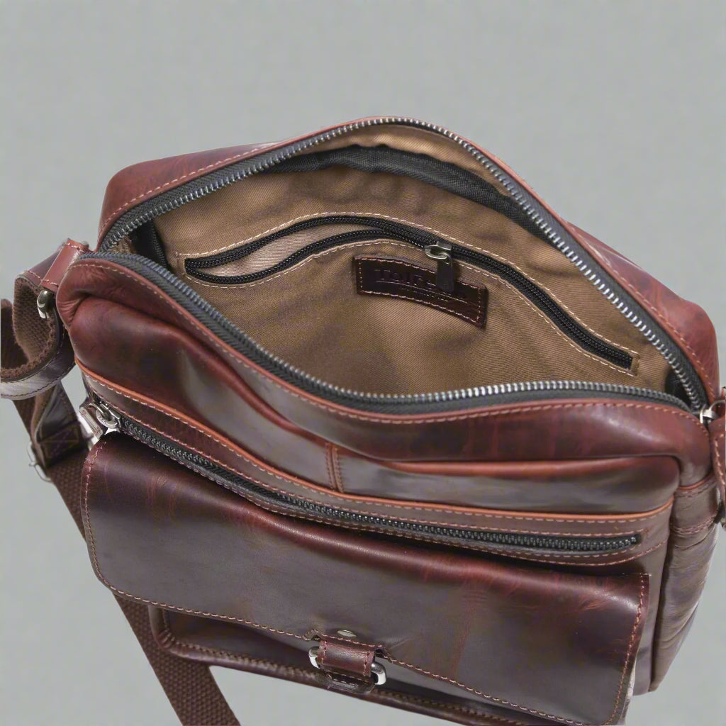 Manhattan Leather Satchel | Buffalo Leather Crossbody Bag for Men & Women