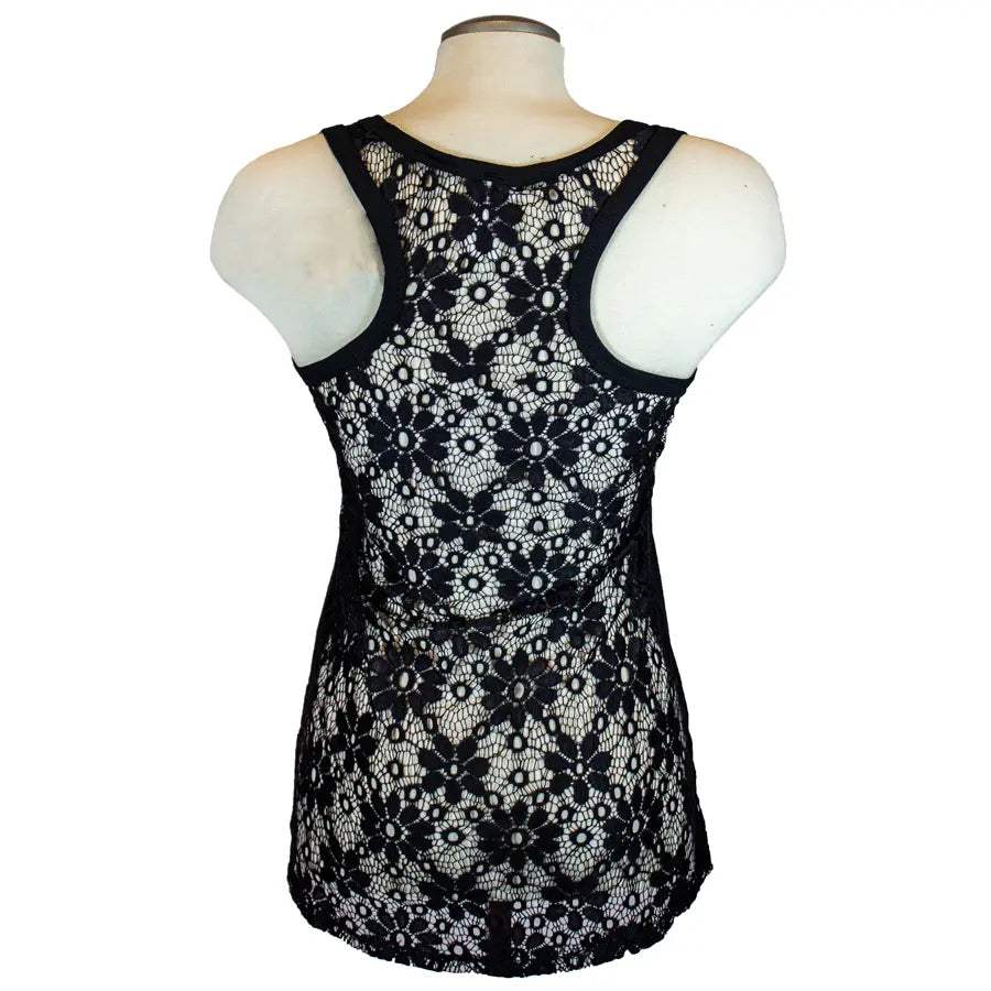 Liberty Wear Women's Cut Out Lace Back Tank Top Women's Shirts & Tees Boutique of Leathers/Open Road