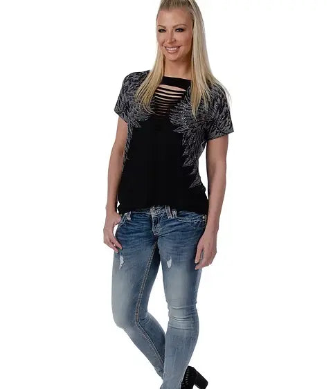 Liberty Wear Women's Cut Out Wings Top Women's Shirts & Tees Boutique of Leathers/Open Road