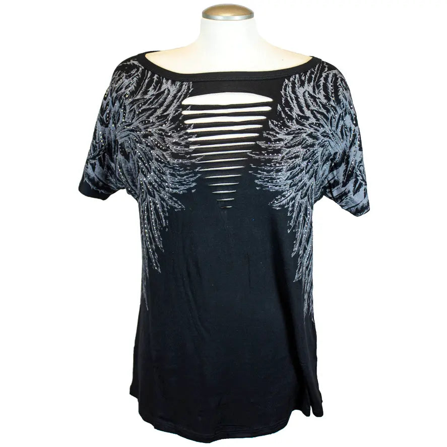 Liberty Wear Women's Cut Out Wings Top Women's Shirts & Tees Boutique of Leathers/Open Road