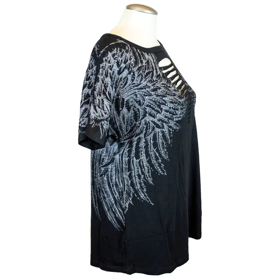 Liberty Wear Women's Cut Out Wings Top Women's Shirts & Tees Boutique of Leathers/Open Road