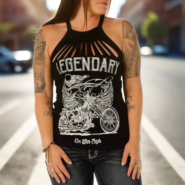 Liberty Wear Women's Ghost Rider Tank Top - Boutique of Leathers/Open