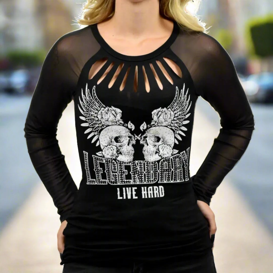 Liberty Wear Women's Live Legendary T-Shirt Women's Shirts & Tees Boutique of Leathers/Open Road