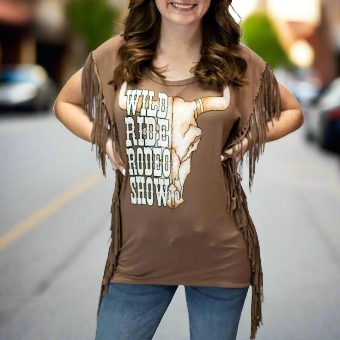 Liberty Wear Women's Wild Ride Rodeo T-Shirt - Boutique of Leathers/Open Road