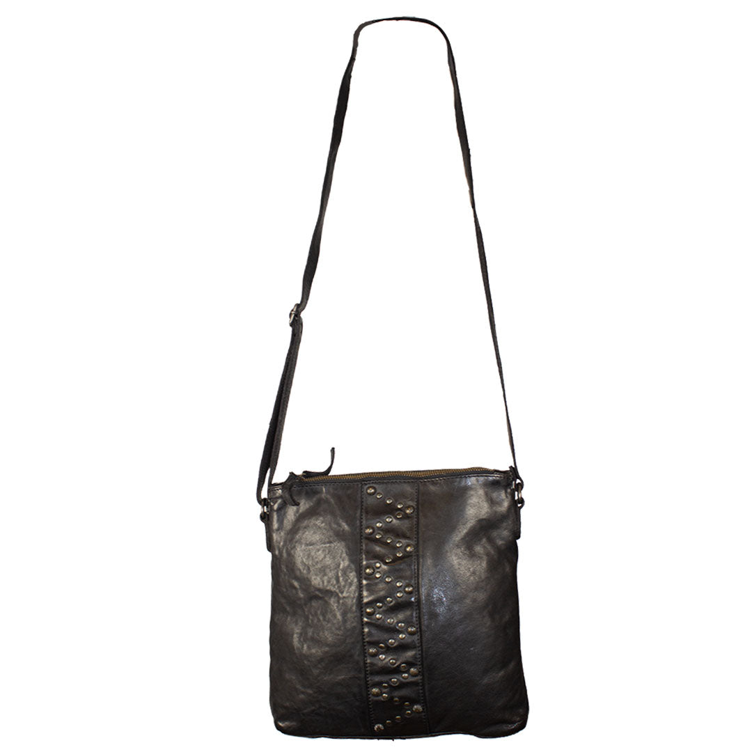BOL Women's Leather Crossbody with Zig-Zag Studs Handbag