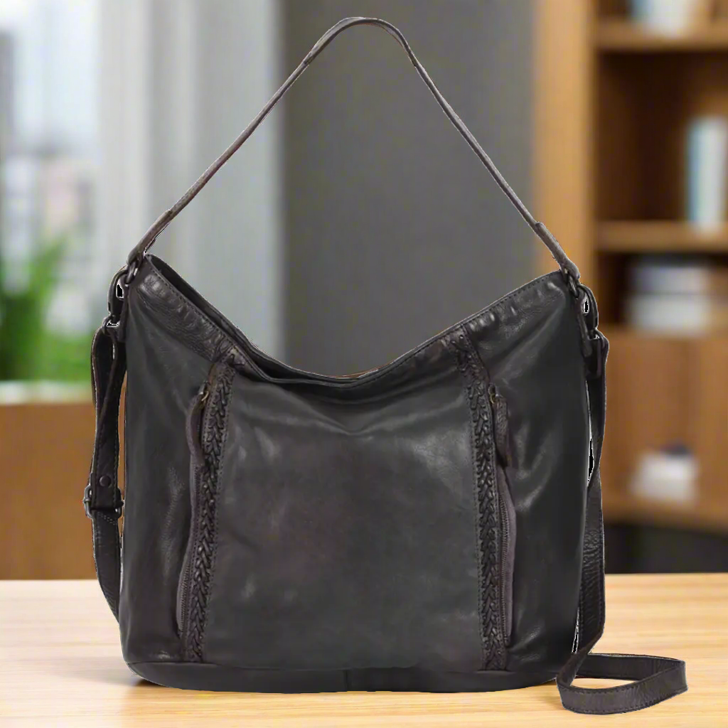 Braided handle handbag sale