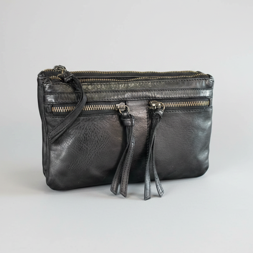 MET Leather Crossbody Bag with Dual Front Zipper Pockets Handbags & Purses Boutique of Leathers/Open Road