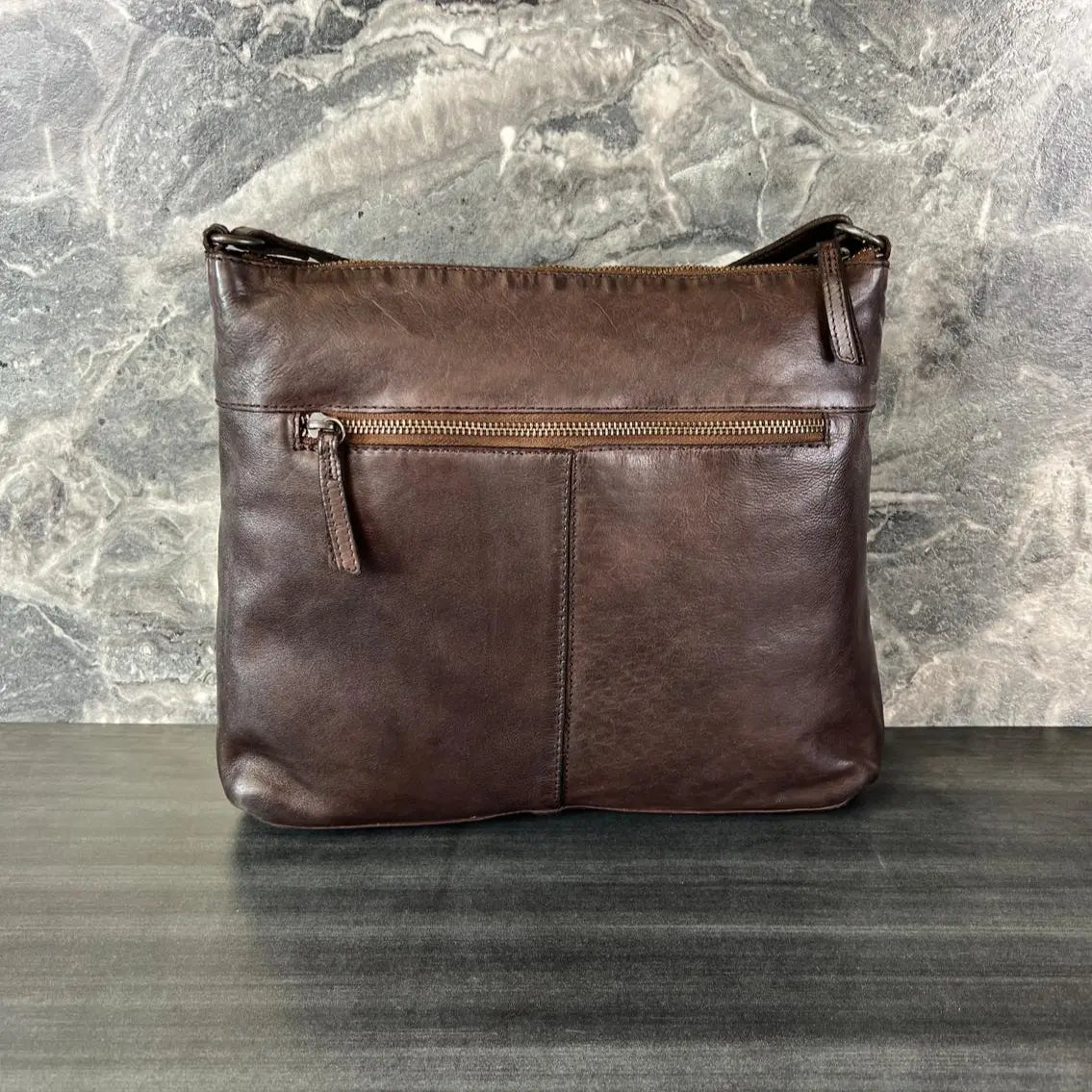 MET Leather Crossbody Bag with Dual Zipper Pockets - Boutique of Leathers/Open Road